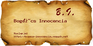 Bogács Innocencia névjegykártya